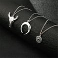thumbnail image 3 of Teissuly Fashion Alloy Cow Geometry Round Eye Horn Multi-Layer Necklace, 3 of 9