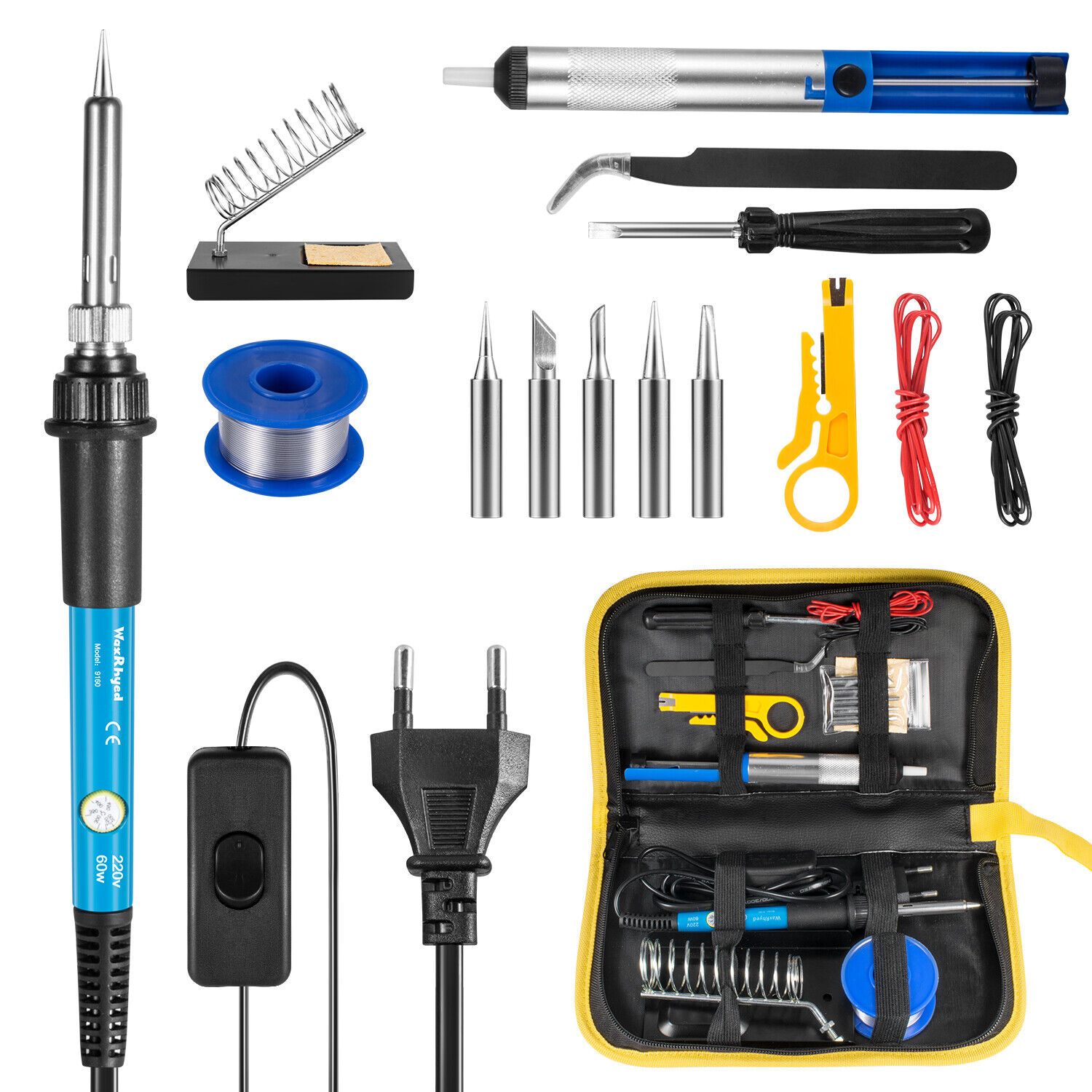 SREMTCH Soldering Iron Kit 60W Adjustable Temperature Welding Solder