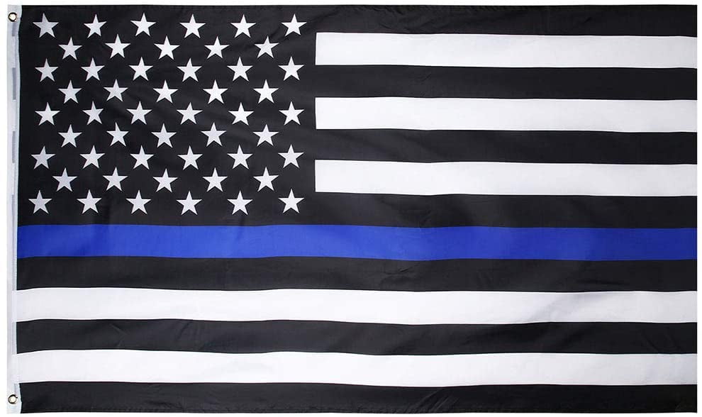 2 Pack 3x5 Foot Thin Blue Line USA American Flag Police Thin Blue Line 