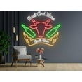thumbnail image 4 of Glowneon Meat Wine Restaurant Neon Sign, Grill Bar BBQ Decor, 4 of 4