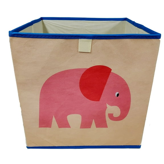 Pink Elephant Kids Foldable Storage Box Basket Bin 12.6 x 12.6 x 11.8 Inches New