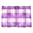 thumbnail image 7 of Yayeee Kitchen Curtains Tier Pair Light Filtering 27"x36" Rod Pocket Short Cafe Window Panel, Purple And White Pattern, 7 of 7