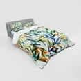 thumbnail image 2 of Ambesonne Japanese Bedding Set 4 Pcs, Colorful Watercolor Leaves, Queen, Multicolor, 2 of 2