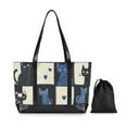 thumbnail image 7 of FORMRS Laptop Tote Bag for Women with 15.6" Computer Compartments Handbag, Black and Blue Cat, 7 of 7
