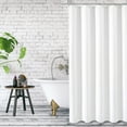 thumbnail image 2 of White Shower Curtain - Waffle Weave Textured Fabric Shower Curtains for Bathroom, Machine Washable Waterproof Soft Cloth & Hotel Quality, 72Wx72H, 2 of 5