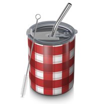 Christmas 12oz Stainless Steel Coffee Mug – Double-Wall Insulated Cup with Spill-Resistant Lid, 360° Full-Print Design, Keeps Drinks Hot & Cold for Home, Office, Travel, Thanksgiving, Xmas