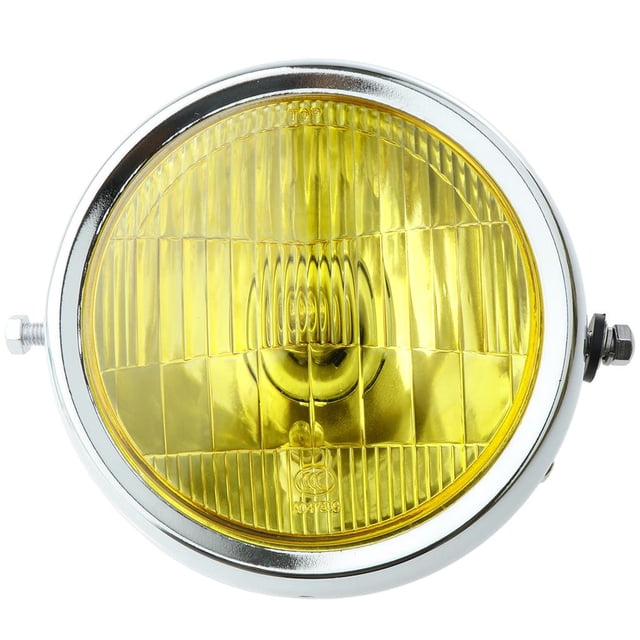 Universal 7,5 pulgadas forma redonda motocicleta claro bombilla para Plata + Amarillo Sharpla Faro retro de la motocicleta