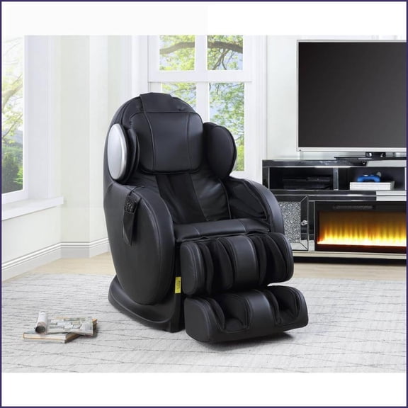 2D Power Zero-Gravity Massage Chair with Full Body Air Massage | Black | PU Leather