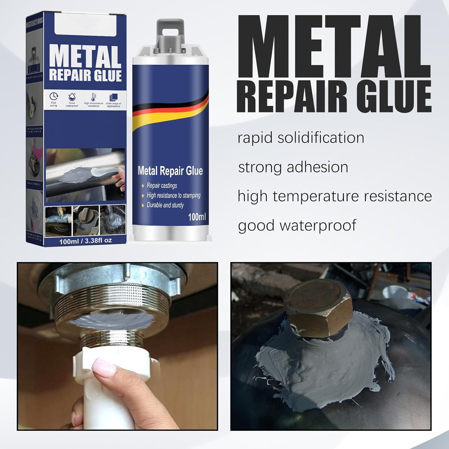 Super Diamond Mud Seal,Strong Foundry Glue,Casting Repair Glue,High Temperature Resistant Casting Repair,Liquid Welding Filler for Metal Defects and Repairs (3)