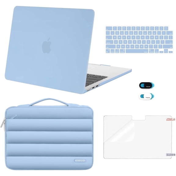 MOSISO Compatible with MacBook Air 13 inch / 13.6 inch Case for M5 A3449 / M4 A3240 / M3 A3113 / M2 A2681 (20222026),5-in-1 Set Hard Shell Protective Cover Set