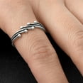 thumbnail image 4 of Layered Punk Bead Ring .925 Sterling Silver Band Jewelry Female Male Unisex Size 5, 4 of 4