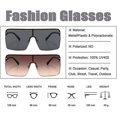 thumbnail image 3 of A Pack Of 2 Stylish Sunglasses (gold Framed Black Gray+gold Framed Earth Yellow) For Men And Women With Oversized Uv400 Flat Top Square Glasses, 3 of 5