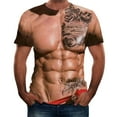 thumbnail image 2 of Unisex 3D Fake Abs T-Shirt - Short Sleeve Crewneck Creative Muscle Print Novelty Tees, Casual Funny Costume for Party & Daily Wear, 2 of 5