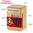 thumbnail image 3 of Hucha electrónica para niños dorada, hucha digital con contraseña, hucha eléctrica grande, cajero automático, caja fuerte, hucha automática para niños de 13,5 x 12, 3 of 5