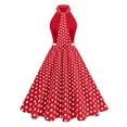 thumbnail image 3 of QUNYINEY Formal Wedding Dresses for Women Guest Sleeveless A Line Polka Dot Summer Long Dresses Elegant Collared Slim Fit Prom Dresses, 3 of 5