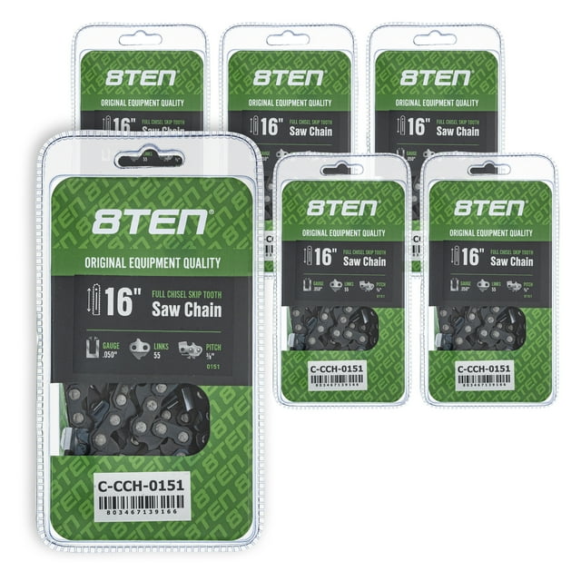 Chaîne de Scie à Chaîne à Dents Sauteuse Complète 16 Pouces.050 3/8 55DL pour Stihl Lot de 6 810-CCC2373H