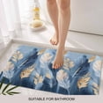 thumbnail image 3 of Blue Gold Feather Door Mat&nbsp;Indoor Outdoor Entrance,Non Slip Small Rug for Kitchen Bathroom Entryway Rug,Modern Oil Painting Gradient White Washable Doormat Floor Mat 16x24 Inch, 3 of 8