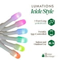 thumbnail image 3 of Home Heritage Luminations Christmas Holiday Party Lights, Twinkly App Control, 7' String of Icicle Style, 50 RGB LEDs (5 Pack), 3 of 9