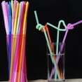 thumbnail image 4 of JoyMoreHome 200 Pcs Disposable Drinking Straws, 12.8inch Extra Long Colorful Long Flexible Bendy Straws, 4 of 9