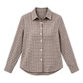 thumbnail image 4 of Helii Long Sleeve Shirts for Women Casual Loose Fit Plaid Button Down Teacher Shirts Business Tunic Blouse Office Work Layering Autumn Fall Fashion 2026, 4 of 5