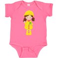thumbnail image 3 of Inktastic Girl With Brown Hair, Yellow Raincoat, Frog Girls Baby Bodysuit, 3 of 5
