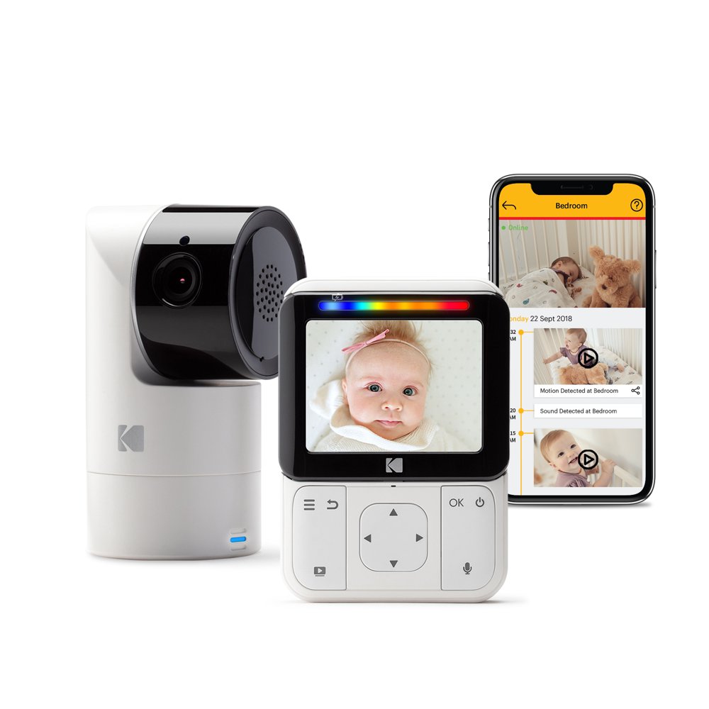 KODAK Cherish C225 Video Baby Monitor Tilt/Pan/Zoom Camera, 2.8" HD