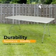 thumbnail image 5 of Folding table for Outdoor, Portable Table for Parties and Events,  Weight Capacity: 286.6 lbs, White, 5 of 7