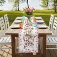 thumbnail image 4 of Table Runners 72 Inches Long Dress Scarves, Spring Floral Farmhouse Kitchen/Dining Table Runner, Coffee Tablerunners, Retro Pink Orchid Flowers Leaves Botanical 14x72 Inch, 4 of 9