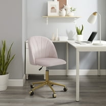 Linon Alondra Office Chair, Gold with Pink Velvet