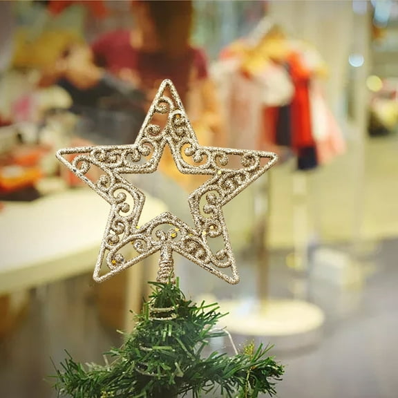 Zonao Christmas Decor Christmas Tree Topper,Mini Christmas Tree Star Topper for Small Christmas Tree Decoration