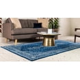 thumbnail image 5 of Unique Loom Midnight Bromley Rug Navy Blue/Ivory 8' x 10' Rectangle Medallion Shabby-Chic Perfect For Living Room Bed Room Dining Room Office, 5 of 10