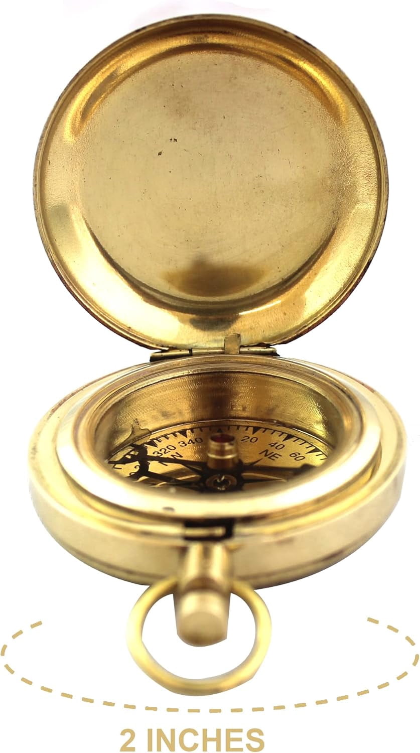 Nautical Collectible Retro Style Compass Decorative Gift Item Brass Finish Compass