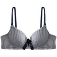 thumbnail image 2 of ALLLIST Unlined Women's Bras Wirefree Full Coverage Training Blue Soft Plaid Bralette Womens Lingerie Size S-XL, 2 of 5