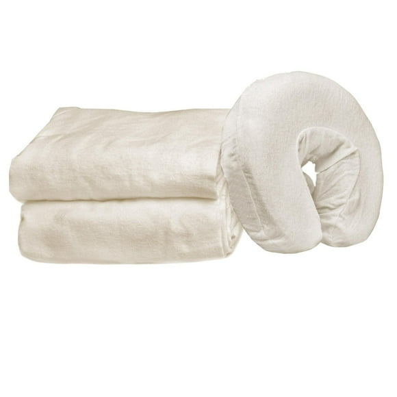 Juego de Sábanas Franela 3 Piezas Master Massage blanco marfil