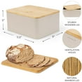 thumbnail image 5 of Beautiful bread box with wooden lid that fits perfectly on your kitchen countertop - Spacious container is perfect for storing your homemade bread, English muffins and bagels - Premium cutting, 5 of 8