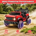 thumbnail image 6 of iYofe Ford Bronco Raptor Electric Ride on Toy Car for Toddler Kids, 12V Battery Powered Ride on Cars w/Remote Control, Bluetooth & Lights, Red, 6 of 7
