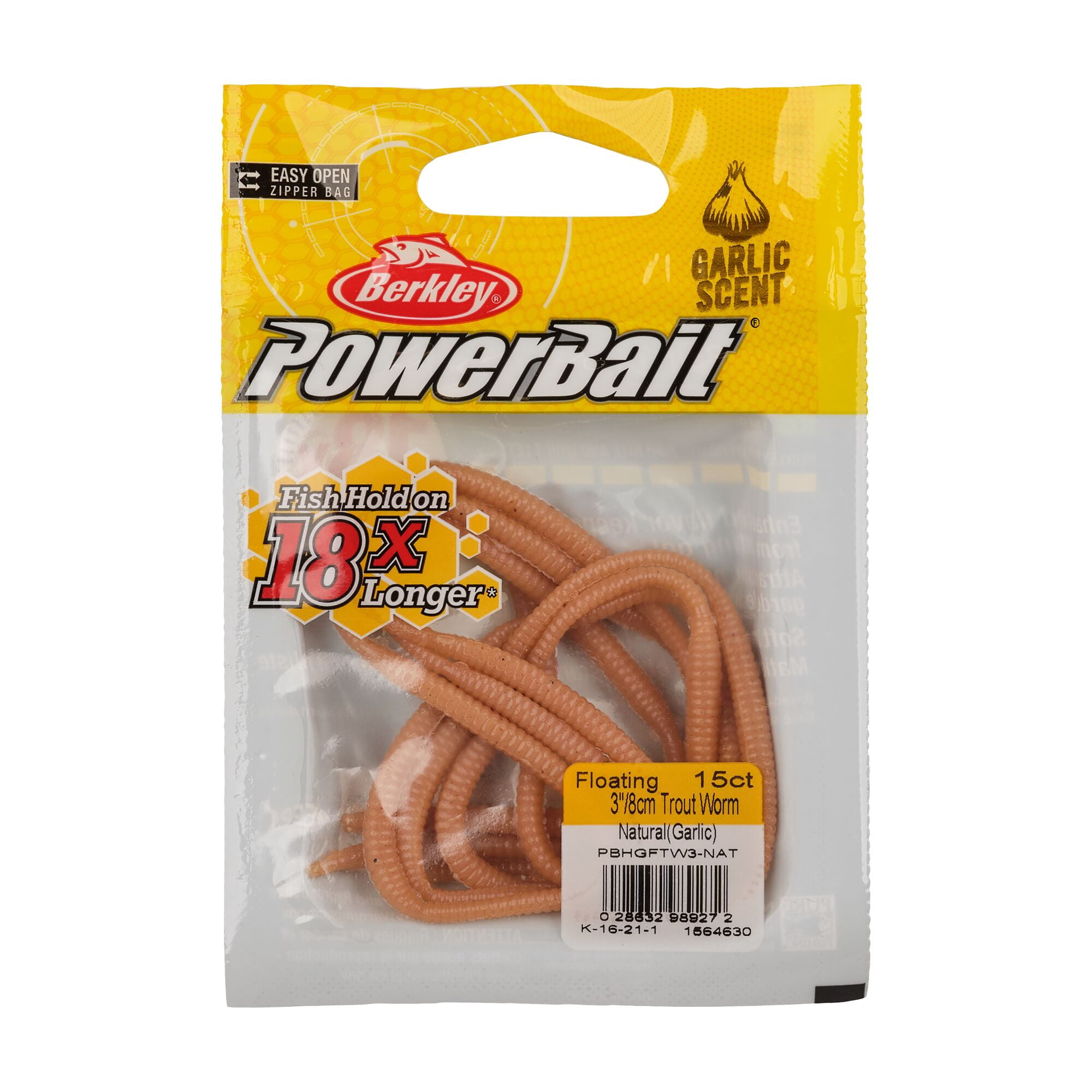 (2 pack) Berkley PowerBait® Power® Floating Trout Worm, 3 in, Natural