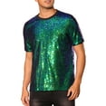 thumbnail image 4 of INSPIRE CHIC Glitter T-Shirt for Men's Sequin Tee Tops Short Sleeve Crew Neck Disco Metallic T Shirt 2XL Green, 4 of 5