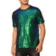 thumbnail image 4 of Camiseta con brillo INSPIRE CHIC para hombres, camiseta de lentejuelas de manga corta, cuello redondo, camiseta disco metálica XL verde, 4 of 5