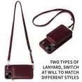 thumbnail image 2 of Crossbody Wallet Case Compatible with iPhone 14 with Detachable RFID Blocking Zipper Card Holder Pocket, Shoulder Strap Removable PU Leather Purse Shockproof Phone Cover, Winered, 2 of 10