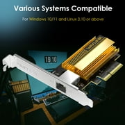 WAVLINK 10G Base-T PCIe Network Card, 10000/5000/2500Mbps PCI Express Ethernet Adapter with AQC113 Controller, 10G NIC for Windows 11/10 & Linux with Low Profile Bracket
