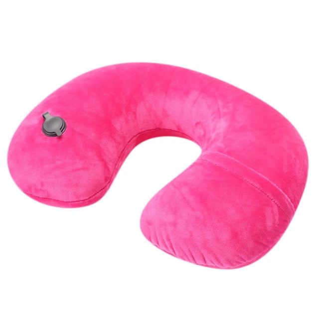 U-Shaped Inflatable Travel Neck Pillow with Soft Removable Washable Cover, 34 cm x 26 cm x 12 cm, PVC Material