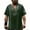 Army Green, variant on Ahabrexf Men's Shirt V-Neck Short Sleeve Casual Ethnic Style Lightw8 Breathable Top for Summer