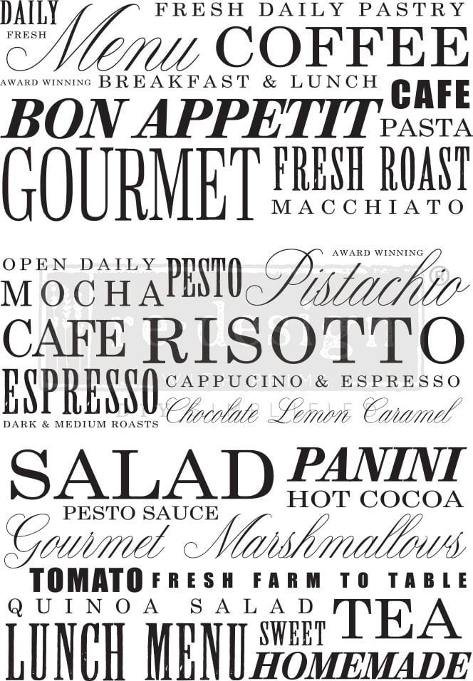 Prima Re-Design Decor Transfer-Delicious Menu 23"X31"