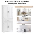 thumbnail image 7 of Kacho Tall Bathroom Storage Cabinets, 72" Kitchen Pantry Cabinet with Shelves, Freestanding Floor Cabinet with Big Drawer for Living Room, Office, Multiple Storage Space, Adjustable Shelf, White, 7 of 7