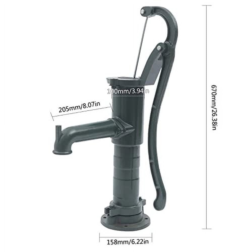 TFCFL Antique Well Hand Pitcher Pump Hand Well Pump Manual Deep Water Pump, Cast Iron Manual Hand Water Pump with Ergonomic Handle for Outdoor Home Yard Garden Pond Farm