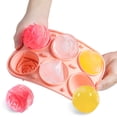 thumbnail image 4 of YLOMAY ofrece bandejas grandes para cubitos de hielo, moldes de silicona para cubitos de hielo, para varios tipos de vino y bebidas, para realzar el sabor, para whisky y cócteles, 6 bolas de hielo., 4 of 6