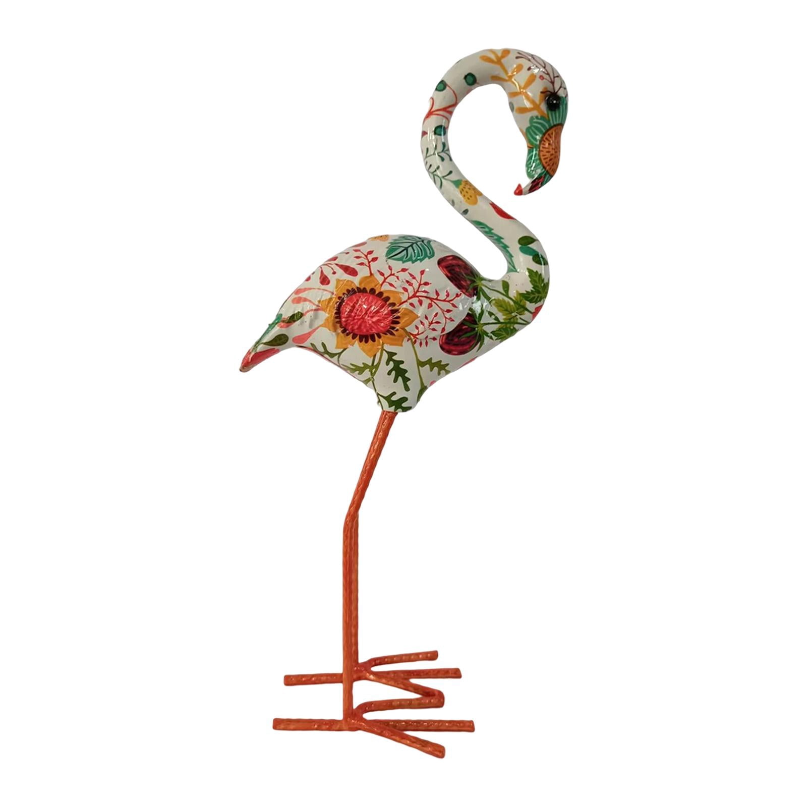 Resin Figurines Birds Sculptures Long Legs Decorative Modern Art Backyard Flamingo Garden Statue for Yard Porch Sidewalks Decoration Window Style C