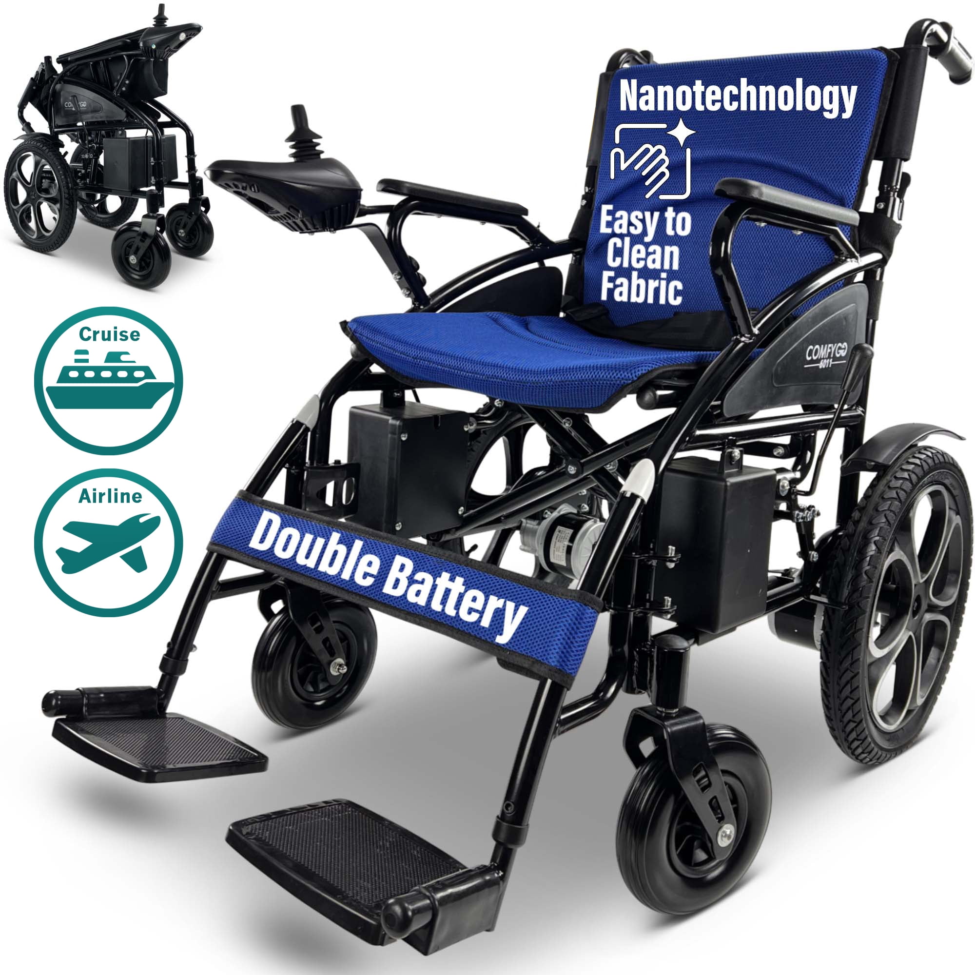 Buy Portable Electric Wheelchair for Adults, Foldable Motorized Power