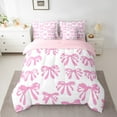 thumbnail image 2 of Erosebridal Watercolor Bowknot Bedding Twin Size, Pink Bed in a Bag Twin size, Cartoon Decor, Reversible 7-Piece, 2 of 5